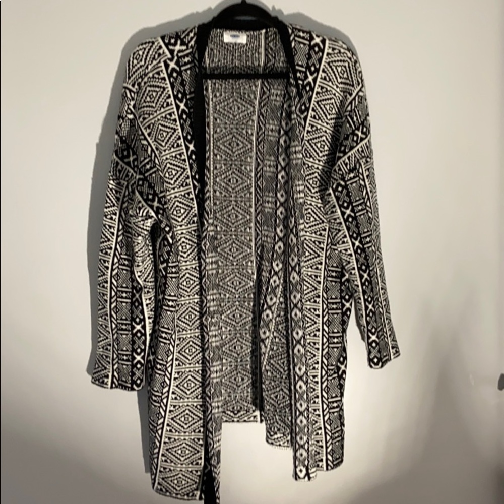 Black and white cardigan